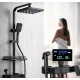 Sistem de dus premium cu display digital 4 functii cap tip ploaie si para dus finisaj negru mat