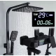 Sistem de dus premium cu display digital 4 functii cap tip ploaie si para dus finisaj negru mat