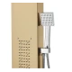 Panel dus iluminare Led 5 functii Cascada Ploaie tropicala dus de mana otel inoxidabil Auriu lucios Aurora