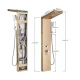 Panel dus iluminare Led 5 functii Cascada Ploaie tropicala dus de mana otel inoxidabil Auriu lucios Aurora