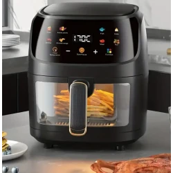 Friteuza cu aer cald tip Air Fryer capacitate mare 8 litri putere 2400W afisaj digital