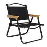 Set 2 scaune metalice plabile pentru gradina camping sau plaja negre