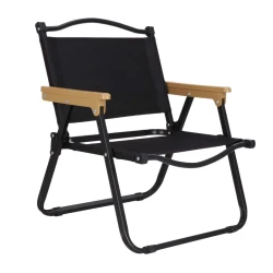 Set 2 scaune metalice plabile pentru gradina camping sau plaja negre