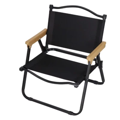 Set 2 scaune metalice plabile pentru gradina camping sau plaja negre