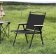 Set 2 scaune metalice plabile pentru gradina camping sau plaja negre