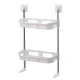 Raft de baie pentru depozitare multifunctional din metal si plastic cu 2 polite dimensiuni 58 x30cm
