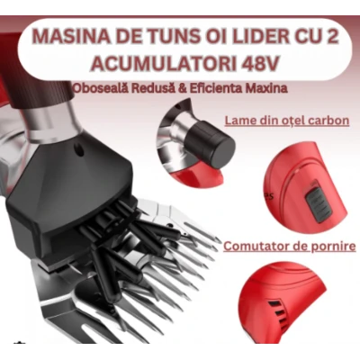Trusa Masina de tuns oi cu 2 acumulatori 48V de 6000 mAh accesorii incluse MX841
