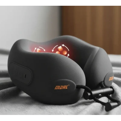 Perna masaj cervical inteligenta cu incalzire design ergonomic 360 USB C portabila spuma cu memorie