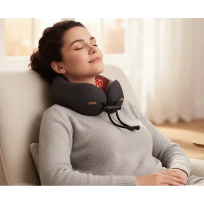 Perna masaj cervical inteligenta cu incalzire design ergonomic 360 USB C portabila spuma cu memorie