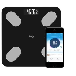 Cantar corporal inteligent Bluetooth capacitate maxima 180kg NEGRU