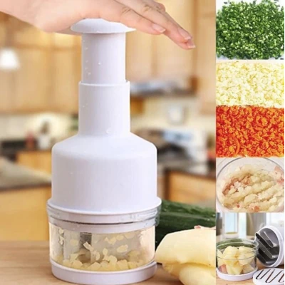 Tocator de legume ceapa usturoi cu apasare lama din Inox Alb