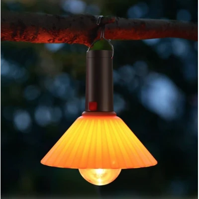 Lampa de camping suspendata pentru exterior multifunctionala reincarcabila bec incandescent