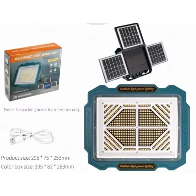 Proiector solar cu 3 panouri W8150 4 cu 6 acumulatori