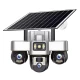 Camera de supraveghere tripla cu panou solar SIM 4G 18MP Full HD 3 zone supravegheate simultan Vedere nocturna