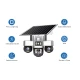 Camera de supraveghere tripla cu panou solar SIM 4G 18MP Full HD 3 zone supravegheate simultan Vedere nocturna