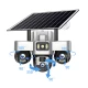 Camera de supraveghere tripla cu panou solar SIM 4G 18MP Full HD 3 zone supravegheate simultan Vedere nocturna