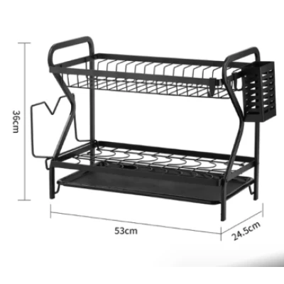 Scurgator de vase cu tava de scurgere suport tacamuri si pahare 53 x 24.5 x 36 cm