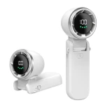 Mini Ventilator premium 6 trepte de viteza cu display LED portabil alimentare Type C ALB