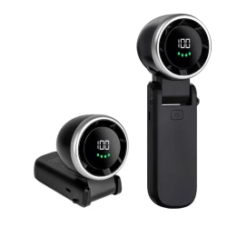 UB Mini Ventilator premium 6 trepte de viteza cu display LED portabil alimentare Type C NEGRU