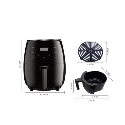 Friteuza cu aer cald Air Fryer 2400W capacitate 6L  afisaj digital LCD Touch control
