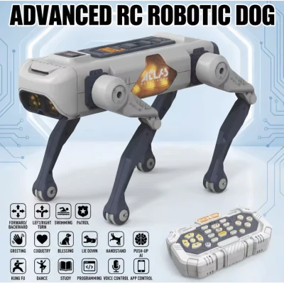 Jucarie tip ROBOT DOG Avansat RC Robot Inteligent cu AI Programare si Control Vocal atlas