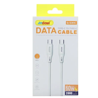Cablu USB C la USB C incarcare rapida si transfer date Q SJ61C design premium Alb