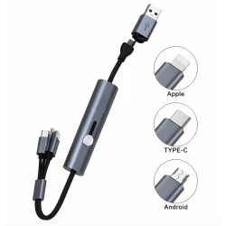 Cablu de incarcare si transfer de date Andowl 6 in 1 cu cablu Micro iOS TypeC incorporat Q SJ11
