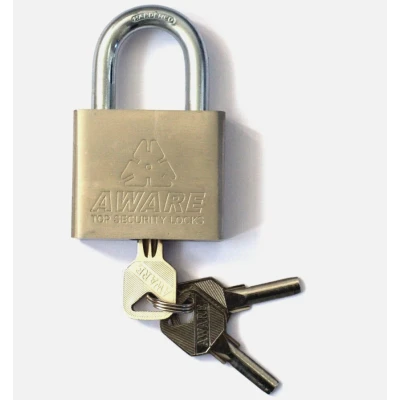Lacat de securitate AWARE 70 mm din otel calit cu 3 chei protectie maxima