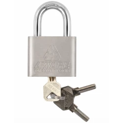 Lacat de securitate AWARE 70 mm din otel calit cu 3 chei protectie maxima