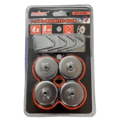 Set 4 carlige magnetice HORUSDY 35 mm 8 lbs suport metalic cu prindere puternica