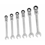 Set chei fixe cu clichet si cap flexibil DISEN TOOLS 6 piese 10/19 mm otel