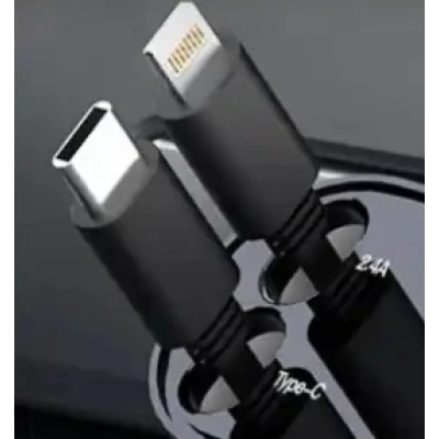 Incarcator auto rapid Q9 putere 120W cu 2 cabluri retractabile si port USB negru