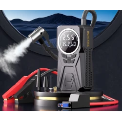 Compresor auto portabil tip robot pornire (Jump Starter) Power Bank 6000mAh Pompa Digitala 150 PSI si Lanterna