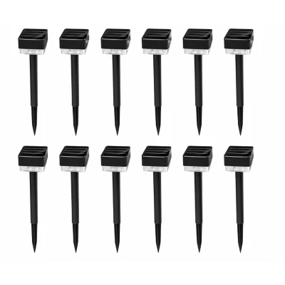 Set 12 Lampi solare LED pentru gradina Cap Patrat cu picior 30cm