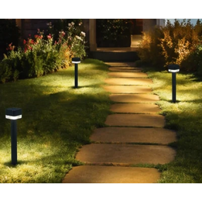 Set 12 Lampi solare LED pentru gradina Cap Patrat cu picior 30cm