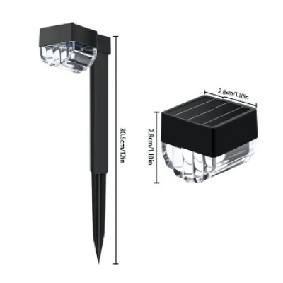 Set 12 Lampi solare LED pentru gradina Cap Rotund cu picior 30cm