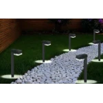 Set 12 Lampi solare LED pentru gradina Cap Rotund cu picior 30cm