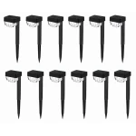 Set 12 Lampi solare LED pentru gradina Cap Rotund cu picior 30cm