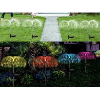 Set 2 Lampi solare LED Multicolor tip PALMIER iluminare decorativa gradina