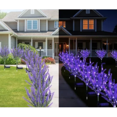 Set 2 Lampi solare LED tip LAVANDA pentru gradina iluminare decorativa exterior