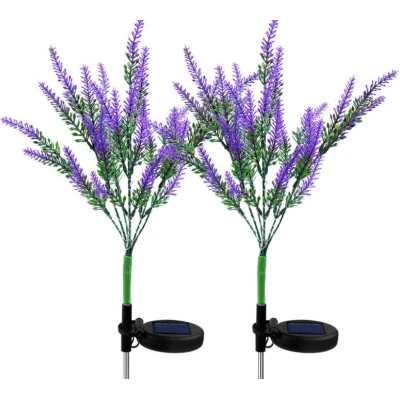 Set 2 Lampi solare LED tip LAVANDA pentru gradina iluminare decorativa exterior