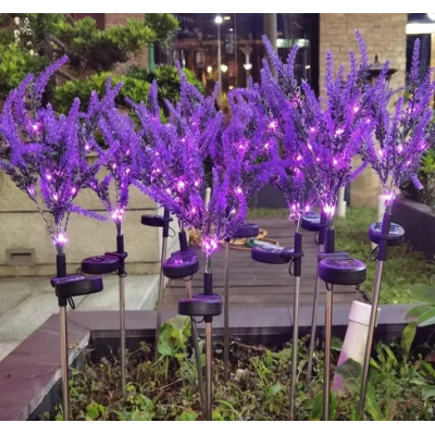 Set 2 Lampi solare LED tip LAVANDA pentru gradina iluminare decorativa exterior