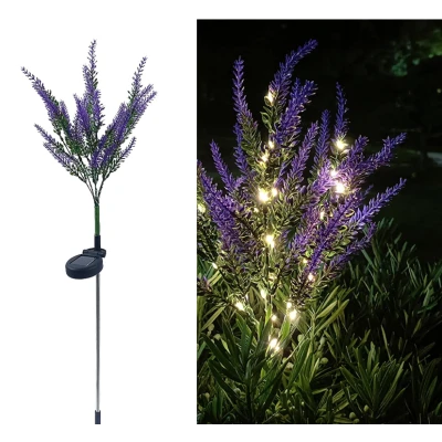 Set 2 Lampi solare LED tip LAVANDA pentru gradina iluminare decorativa exterior