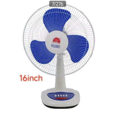 Ventilator de birou 16 inch cu 3 pale alb/albastru 4 trepte de viteza FT 40