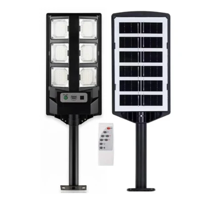 Lampa stradala LED solara cu panou fotovoltaic telecomanda 100W cu 6 casete