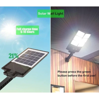 Lampa stradala LED solara cu panou fotovoltaic telecomanda 100W cu 6 casete