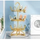 Suport Rotativ pentru uscare Incaltaminte 3 Niveluri metalic rotire 360 design vertical auriu