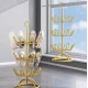 Suport Rotativ pentru uscare Incaltaminte 3 Niveluri metalic rotire 360 design vertical auriu