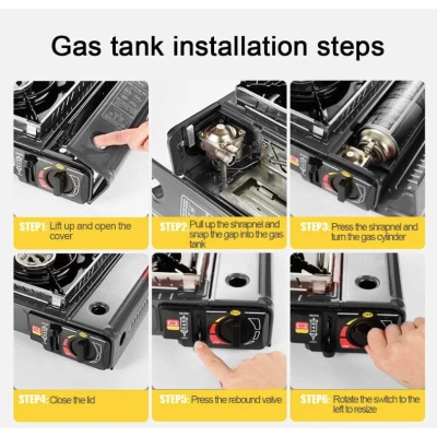 Aragaz portabil pe gaz CONTIKI 1 arzator aprindere piezo ideal camping si drumetii