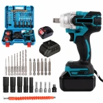 Trusa Pistol de impact electric cu 2 acumulatori si accesorii incluse
